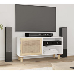 vidaXL Έπιπλο Τηλεόρασης Μασίφ Ξύλο Λευκό Μ80xΠ30xΥ40cm 345612