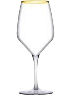 Espiel Ποτήρι Κρασιού Γυάλινο Κολωνάτο Golden Touch Napa 470ml SP440349G6GD