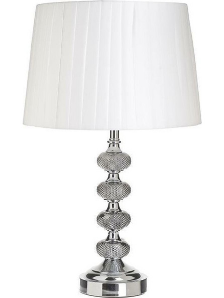 Inart 3-15-958-0038 Πορτατίφ Ε27 Λευκό Ασημί Φ32xΥ52cm
