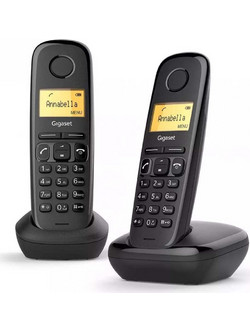 Gigaset A170 Ασύρματο Τηλέφωνο Σετ Duo Μαύρο