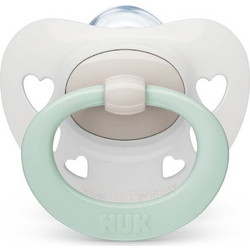 Nuk Signature Ανατομική Ορθοδοντική Πιπίλα Σιλικόνης 0-6m Hearts White