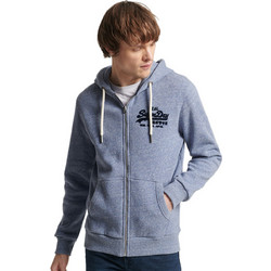 Superdry Ανδρική Ζακέτα Φούτερ με Κουκούλα και Φερμουάρ Μπλε M2013132A-8TI