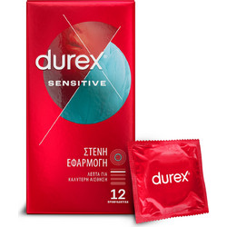 Durex Sensitive Tight Fit Προφυλακτικά Λεπτά με Λιπαντικό 12τμχ