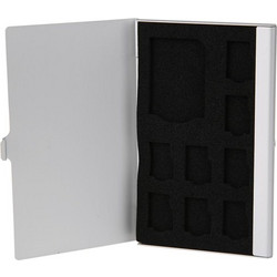 1SD+ 8TF Aluminum Micro SD Cards Holder Pin Storage Box 9 solts for SD/ SIM/TF Memory Card(Silver) (OEM)