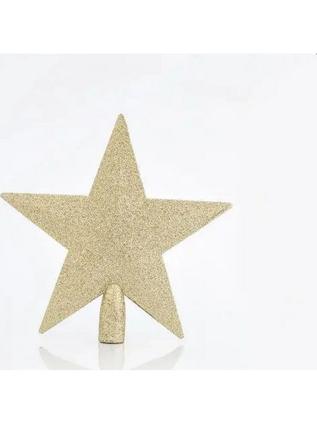 Κορυφή δέντρου αστέρι χρυσό με glitter 25cm 91005 OEM