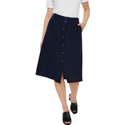 Vero Moda Μίντι Φούστα Υφασμάτινη Ψηλόμεση Μπλε 10244005