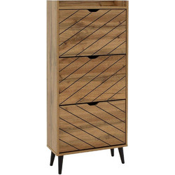 Pakoworld Thelma Παπουτσοθήκη Ξύλινη Sonoma 60x23.8x131.6cm 049-000068