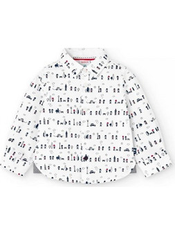BOBOLI Oxford long sleeves shirt for baby -BCI - 717229 - ΑΓΟΡΙ - ice print