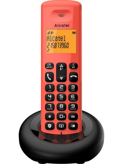 Alcatel E160 EWE Ασύρματο Τηλέφωνο Μαύρο Κόκκινο