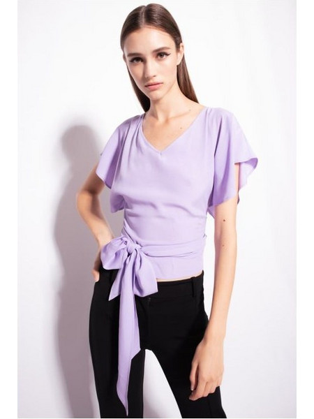 PINKO μπλούζα crepe Marocaine Temerario 100758 A0TP Y48 Purple