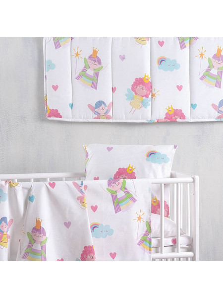 Rythmos Πάντα Κούνιας Fairies Λευκό 43x200cm