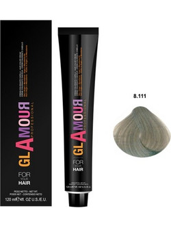 Glamour Professional Permanent Hair Color Cream 8.111 Cold Light Ash Blonde Μόνιμη Βαφή Μαλλιών 120ml