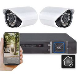 Δικτυακό CLOUD καταγραφικό DVR 4 CH με 2 ενσύρματες αδιάβροχες κάμερες νυχτερινής λήψης 2MP