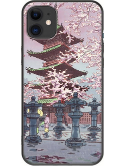 Θήκη Ukiyo-e - Cherry Blossom iPhone 11 Black TPU (Μαύρη Σιλικόνη)