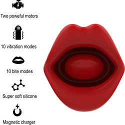 Mia Sicilia Double Pleasure Vibrating & Biting Δονητής Bullet Κόκκινος