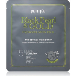 Petitfee Black Pearl & Gold Hydrogel Sheet Μάσκα Προσώπου για Ενυδάτωση & Λάμψη με Πράσινο Τσάι 32gr