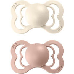 BIBS Supreme Ορθοδοντικές Πιπίλες Καουτσούκ 0m+ Ivory Blush 2τμχ