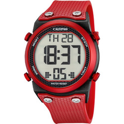 Calypso Sport Ψηφιακό Ανδρικό Ρολόι Χρονογράφος με Κόκκινο Καουτσούκ Λουράκι K5705/5