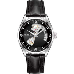 Hamilton Jazzmaster Ανδρικό Ρολόι Αυτόματο με Μαύρο Δερμάτινο Λουράκι H32705731