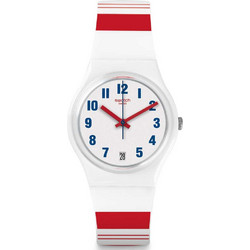 Swatch Rosalinie Γυναικείο Ρολόι με Λευκό Καουτσούκ Λουράκι GW407