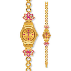 Swatch Γυναικείο Ρολόι με Χρυσό Μεταλλικό Μπρασελέ YSG140G