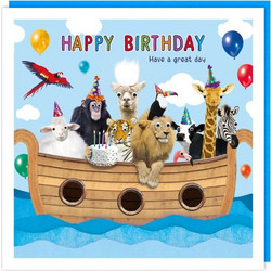 ΕΥΧ. ΤΕΤΡ.ΚΑΡΤΑ ΖΩΑΚΙΑ HAPPY BIRTHDAY -ΜΕ ΑΣΠΡΑ ΜΑΛΛΑΚΙΑ & ΜΑΤΑΚΙΑ