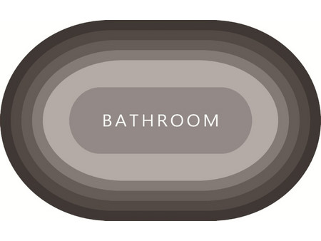 Πατάκι Μπάνιου Καφέ Μπεζ Bathroom Οβάλ Αντιολισθητικό Συνθετικό 040x060cm BEN-01
