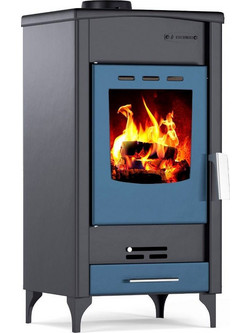 Thermiki ATS 90-10 Blue Ατσάλινη Ξυλόσομπα Αερόθερμη 12kW