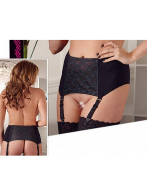 Plus Size Suspender Belt with Lace Insert