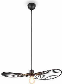 Reality Lighting Chapeau Κρεμαστό Φωτιστικό Οροφής Μονόφωτο E27 Μαύρο R31451032