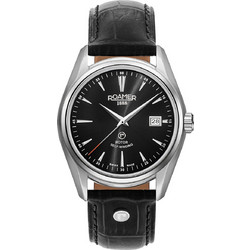 Roamer Ανδρικό Ρολόι Αυτόματο με Μαύρο Δερμάτινο Λουράκι R210633415502