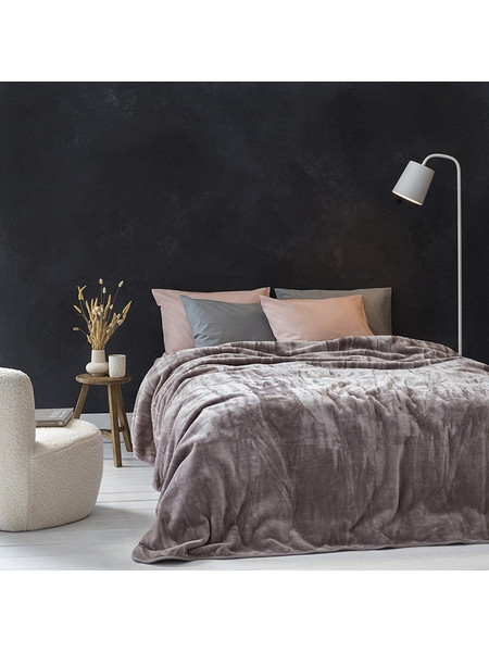 Κουβέρτα Βελουτέ King Size 240X260 Nima Coperta Cigar Beige (240x260)