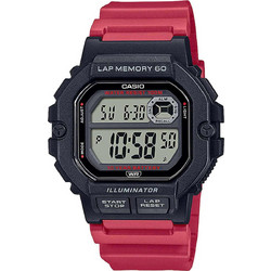 Casio Standard Ψηφιακό Ανδρικό Ρολόι Χρονογράφος με Κόκκινο Καουτσούκ Λουράκι WS-1400H-4AVEF