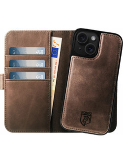 Rosso Elite - MagSafe Δερμάτινη Θήκη / Πορτοφόλι - Apple iPhone 15 - Brown (8719246419959)