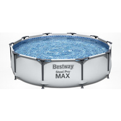 Bestway Steel Pro 56406 Πισίνα Πλαστική με Μεταλλικό Σκελετό & Αντλία Φίλτρου Φ305x76cm