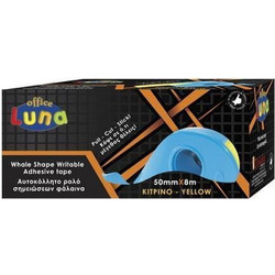 LUNA Ρολό Σημειώσεων Αυτοκόλλητο Με Βάση Φάλαινα Κίτρινο 50mx8m 620629