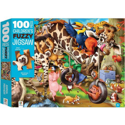 Παιδικό Puzzle Hinkler Touch & Feel Animal Mayhem Fuzzy 100 Κομμάτια
