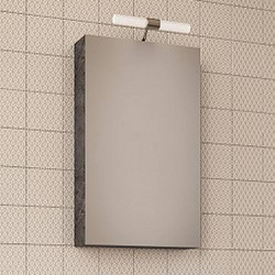 Drop Luxus 45 Granite Ορθογώνιος Καθρέπτης Μπάνιου με Ντουλάπι & Υποδοχή Λαμπτήρα Ξύλινος