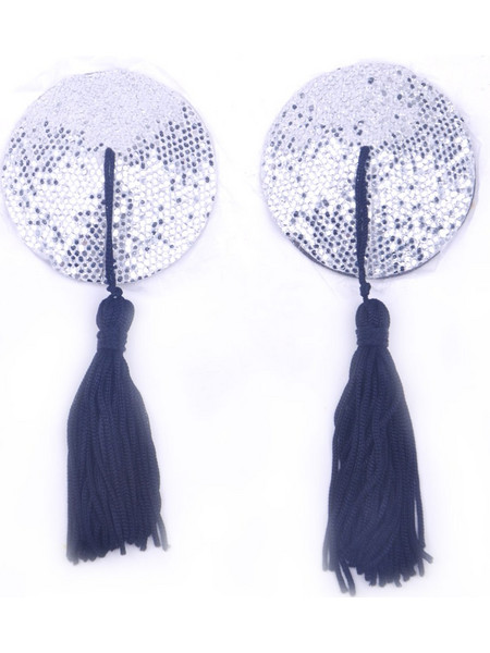 Sparkling Silver Nipple Tassels