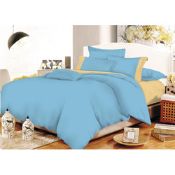 Komvos Σετ Σεντόνια Υπέρδιπλα με Λάστιχο 170x200+20 Light Blue-Beige