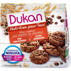 Dukan Extra Gourmand Mini Cookies Au Chocolat Μπισκότα Βρώμης με Κομμάτια Σοκολάτας Χωρίς Ζάχαρη 100g