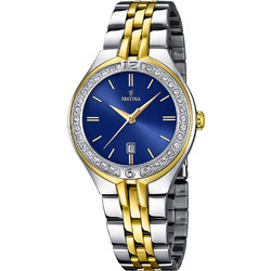 Festina Mademoiselle Γυναικείο Ρολόι με Ασημί Χρυσό Μεταλλικό Μπρασελέ F16868/3