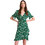 Funky Buddha Mini Καλοκαιρινό Καθημερινό Φόρεμα Floral Κρουαζέ Πράσινο FBL009-109-13