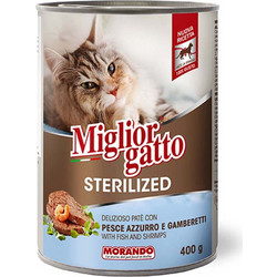 Morando Miglior Gatto Adult Sterilised Pate with Fish & Shrimps 400gr