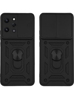 Sonique Ring Armor CamPro Back Cover Black (Xiaomi Redmi 12 4G / Redmi 12 5G)