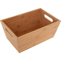 Καλάθι Οργάνωσης 5five με λαβές από Ξύλο Bamboo, 20x30x13cm - Απόχρωση Ξύλου 160903