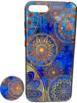 Θήκη TPU Back Cover Dreamcatcher με Pop Holder για Huawei Y6 2018, μπλε