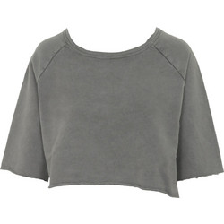 CROSSLEY W LADIES FLEECE RAGLAN CREWNECK LS T-SHIRT - TORFOSEN-DE10 GREY