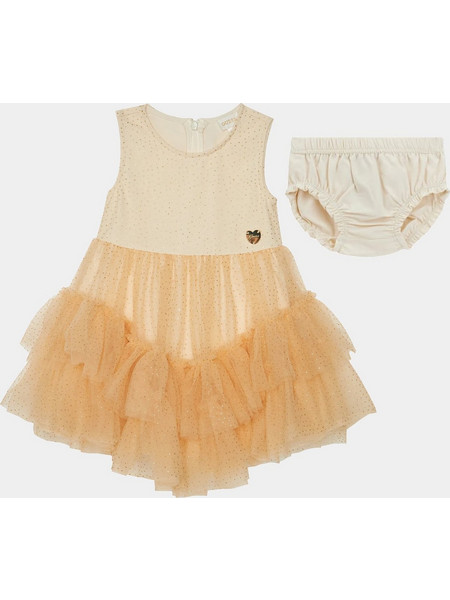 Guess Φόρεμα Ceremony Mesh With Glitter Dress+Panties A4RK03KC3F0-FC10 Σομόν Κορίτσι