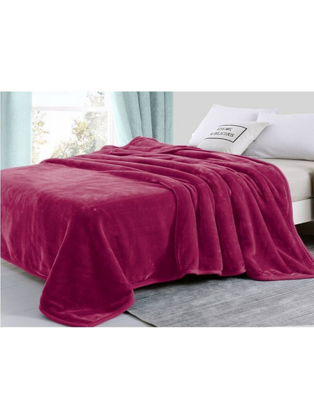 Κουβέρτα Υπέρδιπλη Βελουτέ Super Soft Γαρύφαλλο 220x240 - Μπορντό